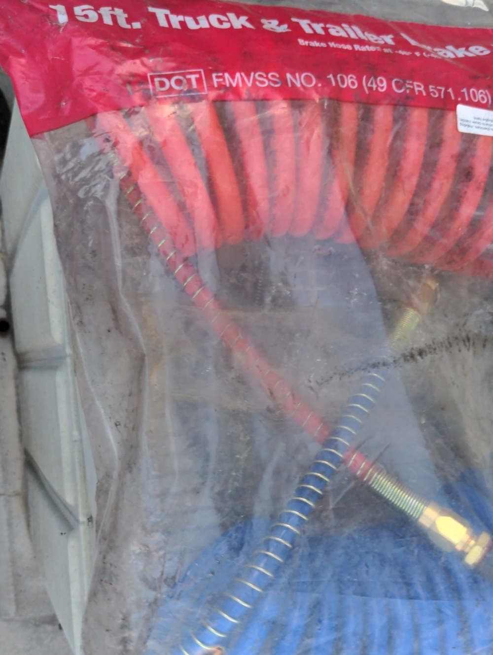 Red and Blue Coiled Air Brake Hose Set - Universal